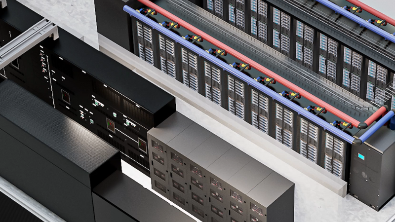 Vertiv développe une architecture de référence de refroidissement et d’alimentation efficace en énergie pour la plateforme NVIDIA GB300 NVL72, disponible en tant qu'actifs SimReady™ dans NVIDIA Omniverse Blueprint pour la conception et l’exploitation d’usines d’IA Image