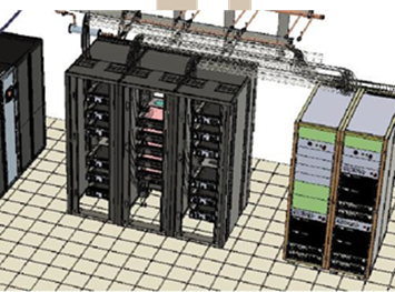  experimental setup of P2P CDU, multi-racks, PSU, TTV, and cooling loops
